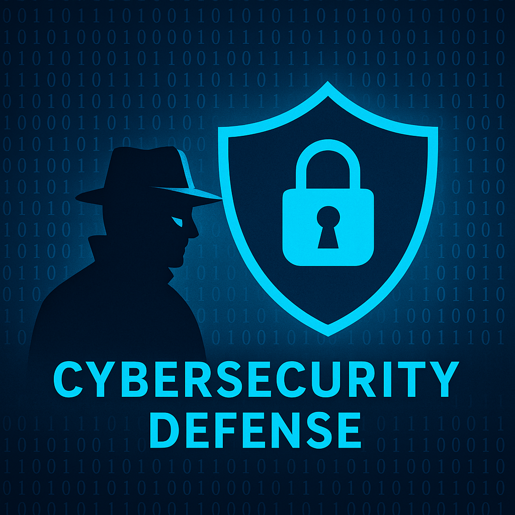 Cybersecurity defense graphic