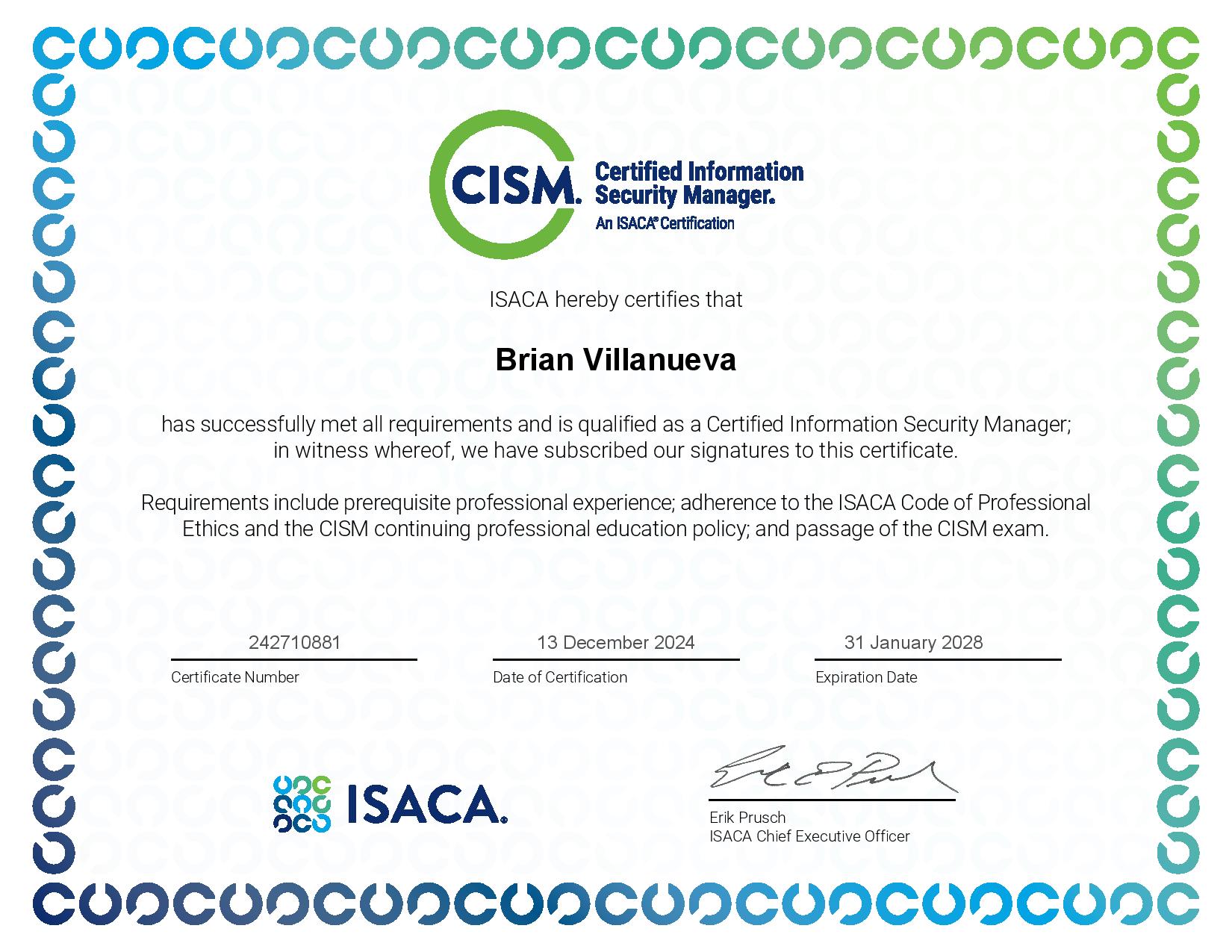 CISM Certification